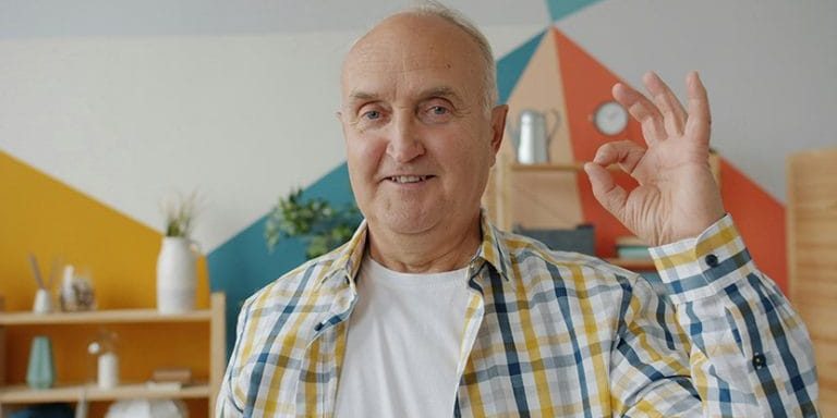 Frank, older man, showing a happy face after moving to a payment optional mortgage